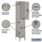 Salsbury Industries Wardrobe Locker, 15" W, 15" D, 78" H, (1) Wide, (2) Openings, Gray 52165GY-A